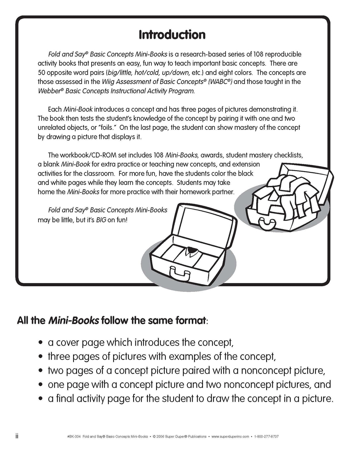 Super Duper Publications  Fold and Say Basic Concepts Mini-Books: 108 Reproducible Basic Concepts Activity Books  Educational Resource for Children