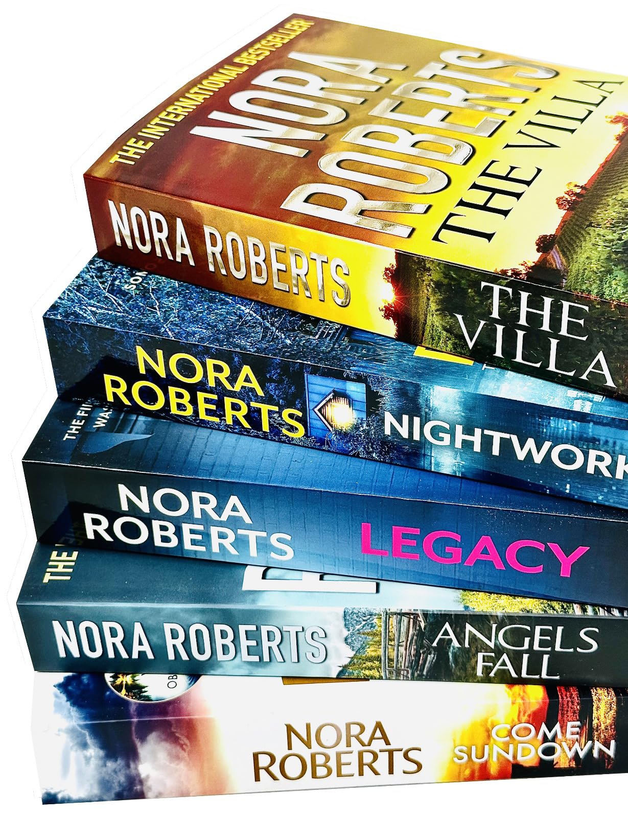 Nora Roberts 5 Books Collection Set (The Villa, Nightwork, Legacy, Angels Fall & Come Sundown)