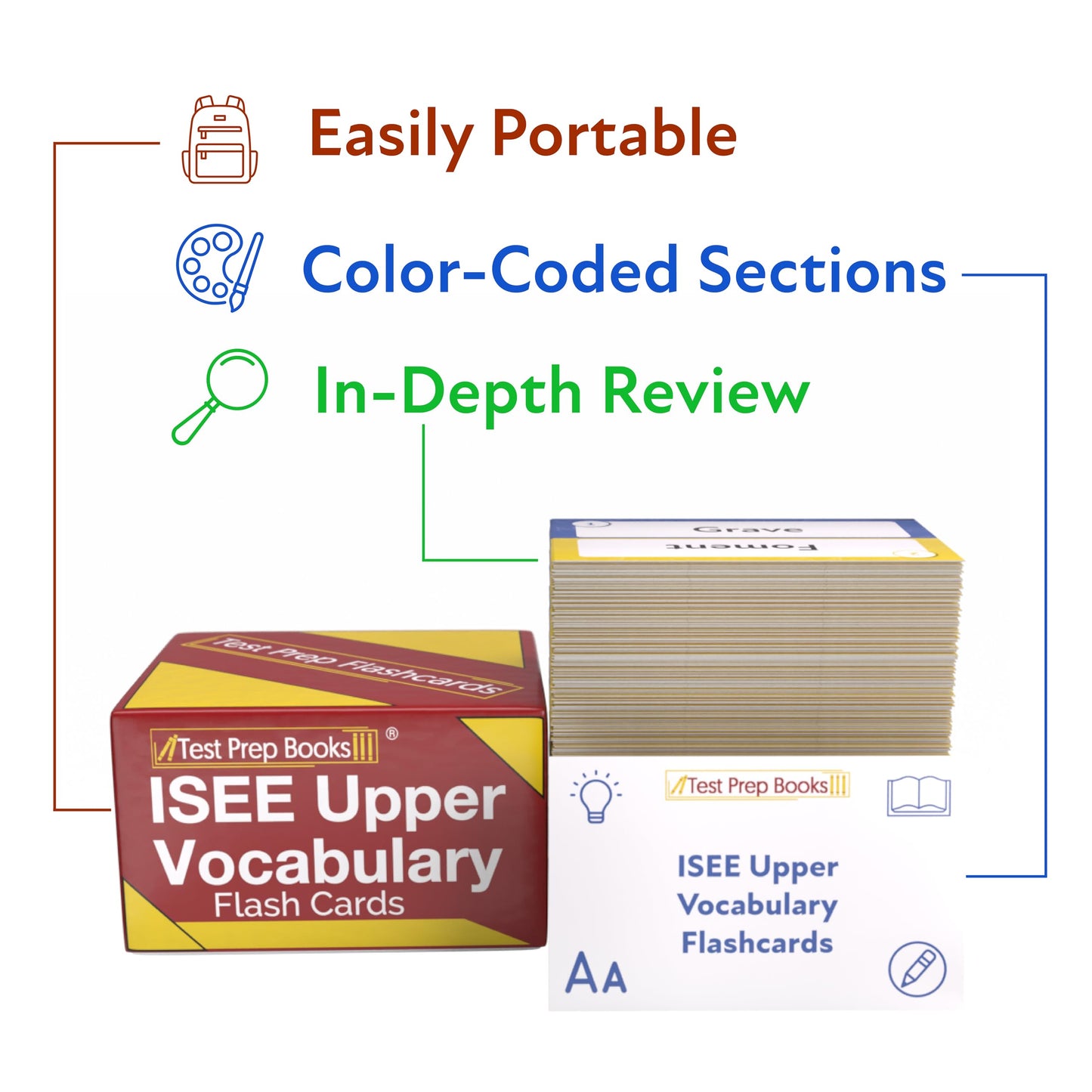 ISEE Upper Level Vocabulary Study Cards: ISEE Upper Level Test Prep and Practice Test Questions [Full Color Cards]