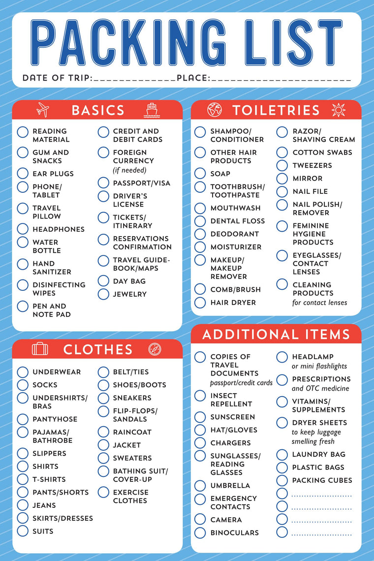 Packing List - Note Pad (60 sheets)