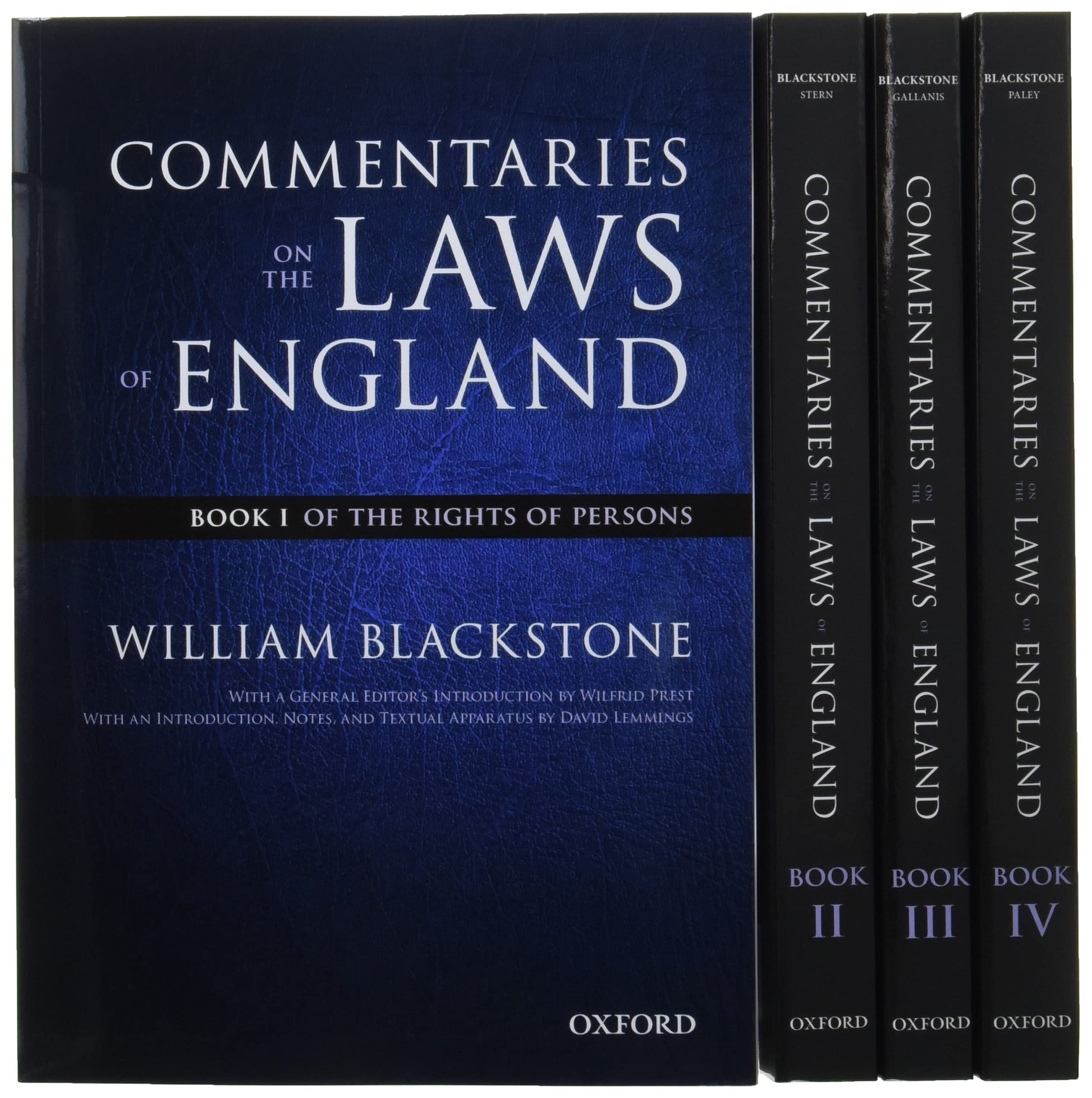 The Oxford Edition of Blackstone's: Commentaries on the Laws of England: Book I, II, III, and IVPack