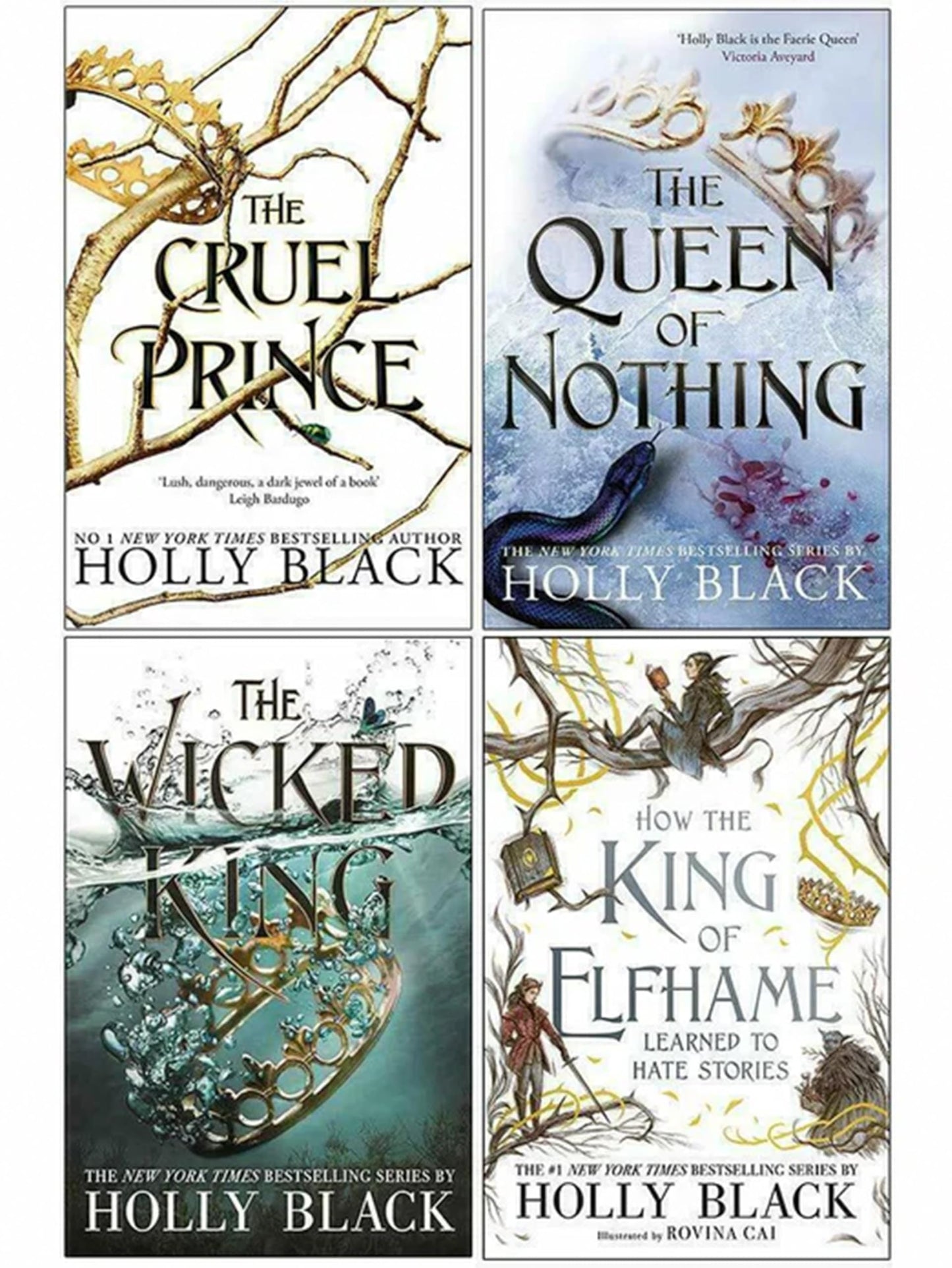 The Folk of the Air Series 4 Books Collection Set By Holly Black (The Cruel Prince, The Queen of Nothing, The Wicked King, [Hardcover] How the King of Elfhame)