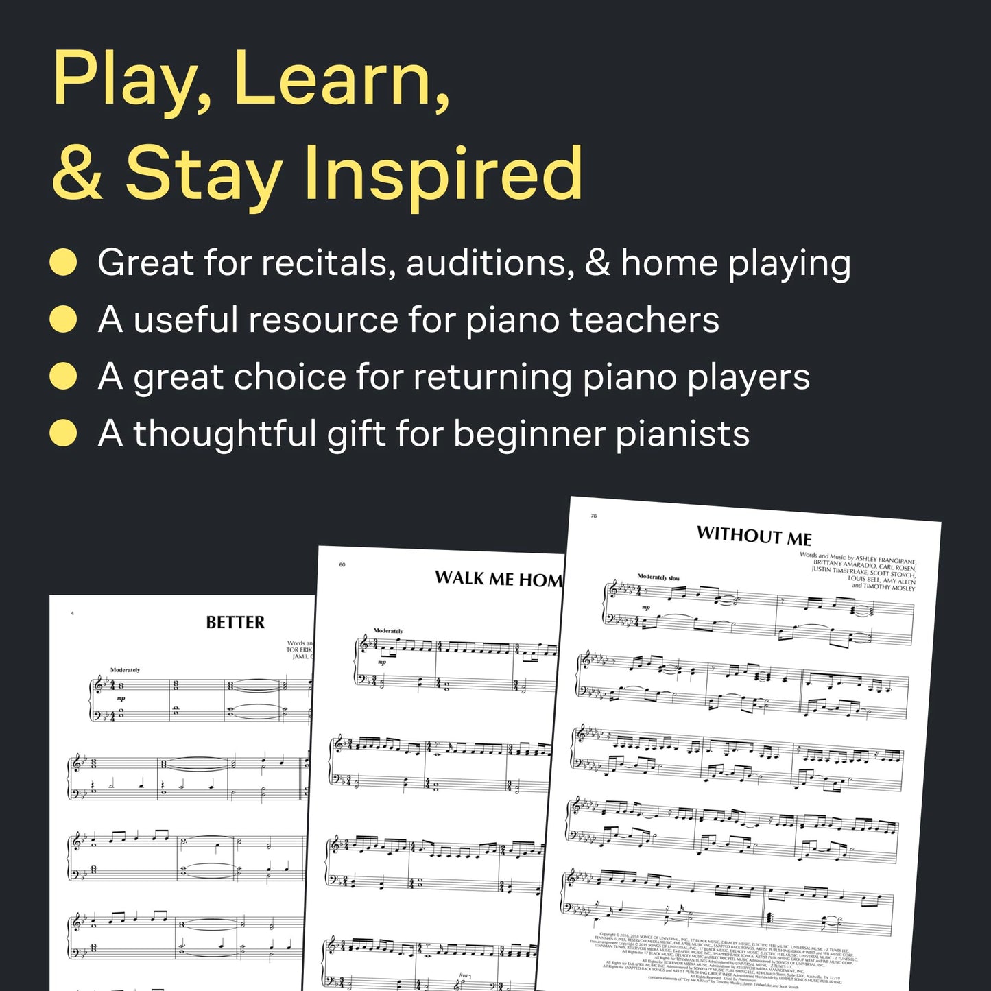 Top Hits for Piano Solo: 20 Great Songs