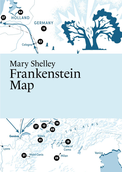 Mary Shelley: Frankenstein Map (Paris Grafik's Literary Maps)