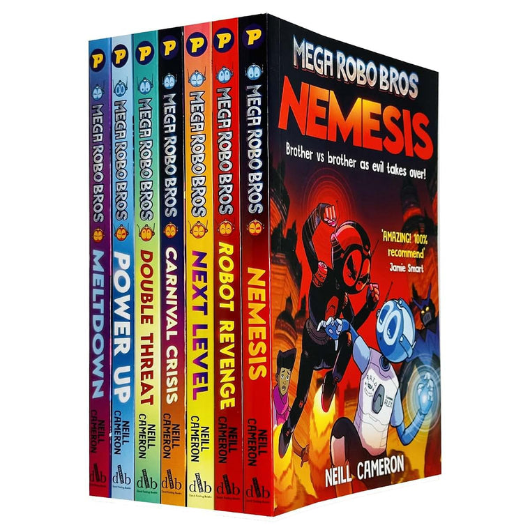 Mega Robo Bros Series Volume 1-7 Books Collection Set By Neil Cameron(Meltdown, Power Up, Double Threat, Carnival Crisis, Next Level, Robot Revenge & Nemesis)