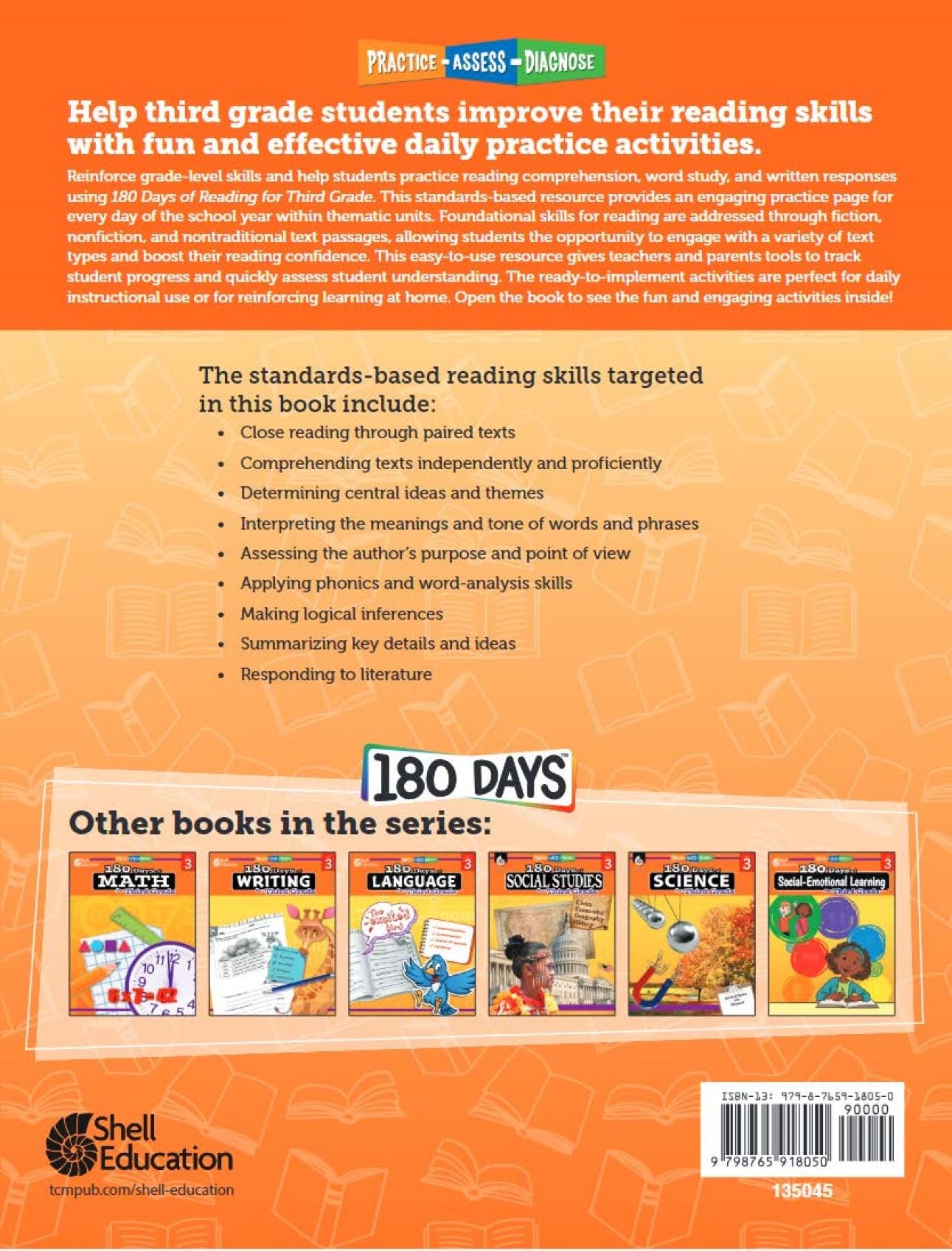 180 Days: Includes Reading, Writing, and Math for 3rd Grade Practice Workbook for Classroom and Home, Cool and Fun Practice Created by Teachers