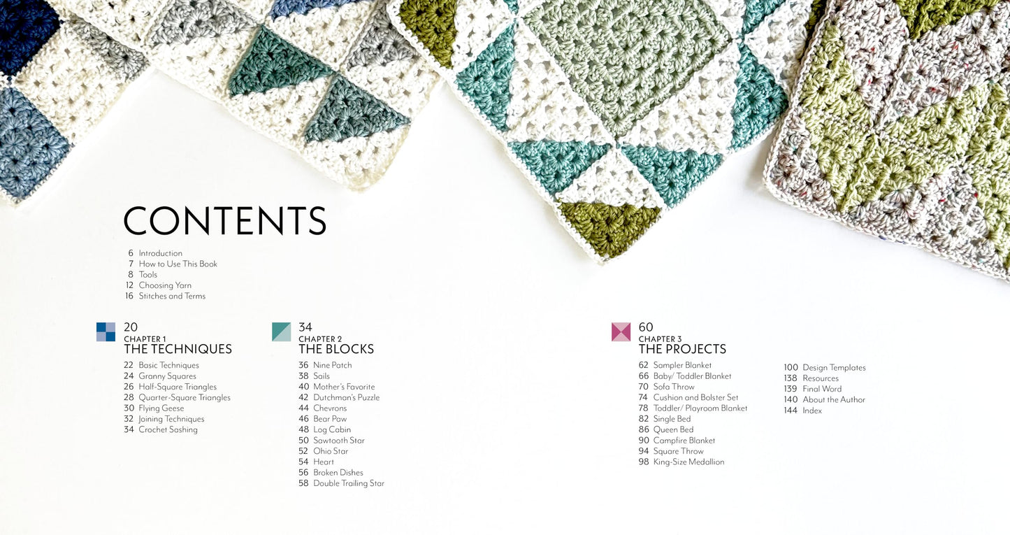 Patchwork Granny Square Blankets: Learn to Crochet Quilt-Ins
