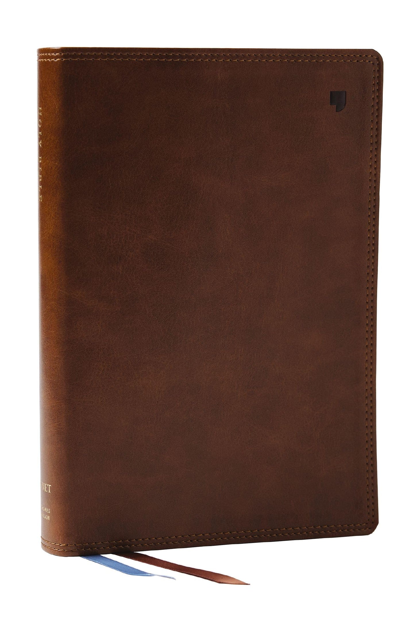 NET Bible, Large Print Thinline with Cross References, Brown Leathersoft, Comfort Print
