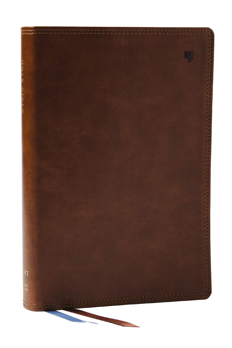 NET Bible, Large Print Thinline with Cross References, Brown Leathersoft, Comfort Print