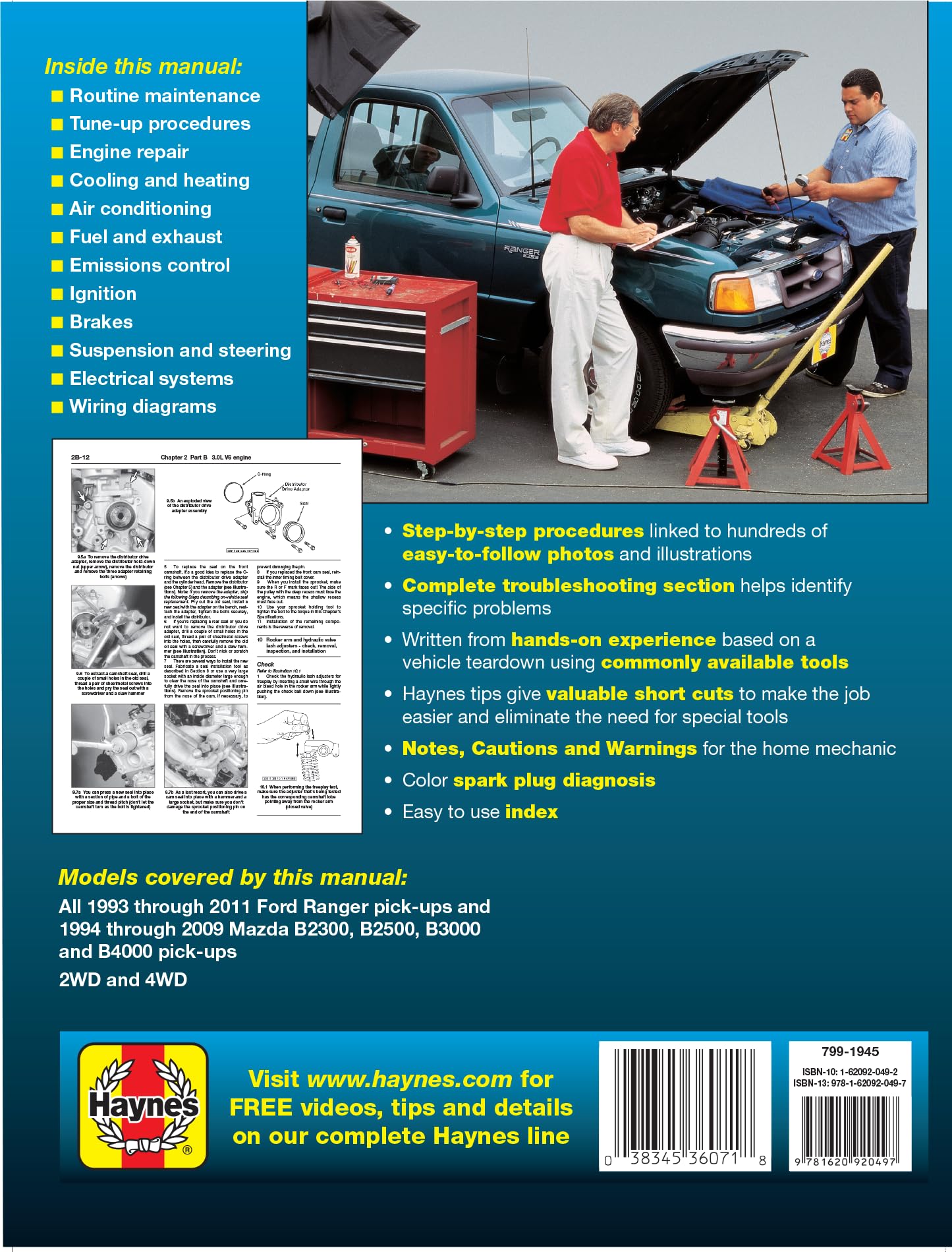 Ford Ranger (93-11) & Mazda B2300/B2500/B3000/B4000 (94-09) Haynes Repair Manual