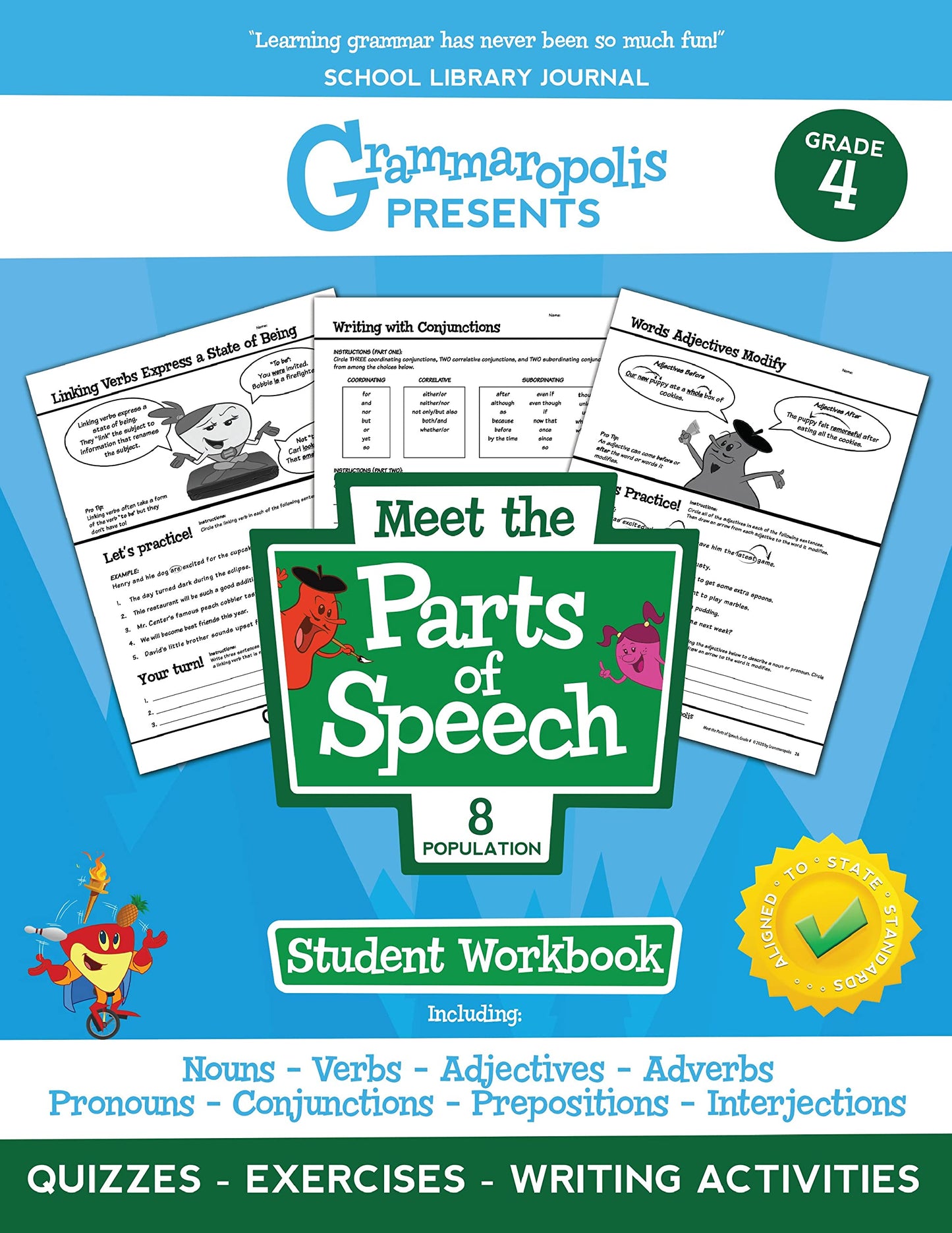 The Parts of Speech Workbook, Grade 4 (Grammaropolis Grammar Workbooks)
