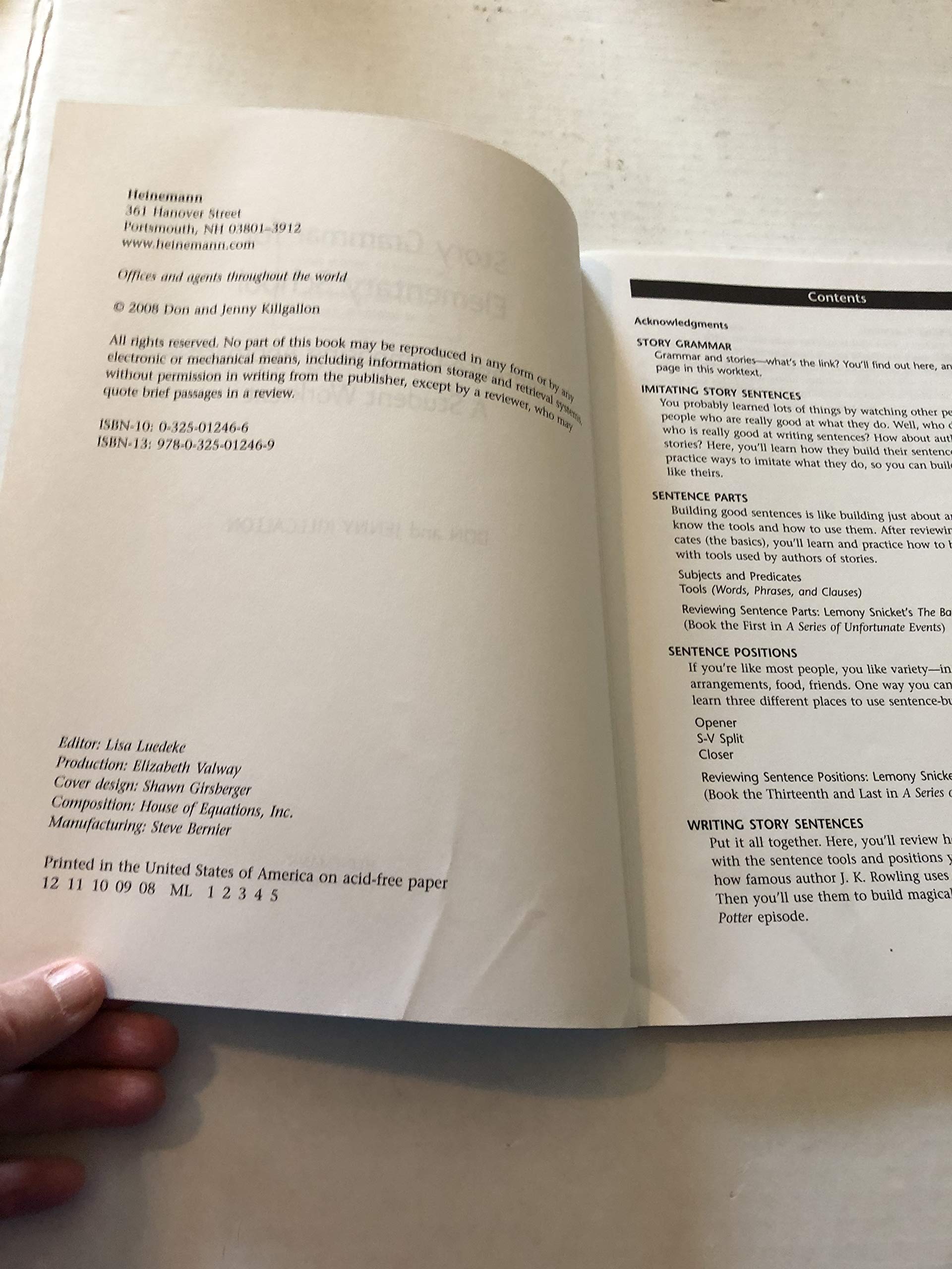 Story Grammar for Elementary School: A Sentence-Composing Approach: A Student Worktext