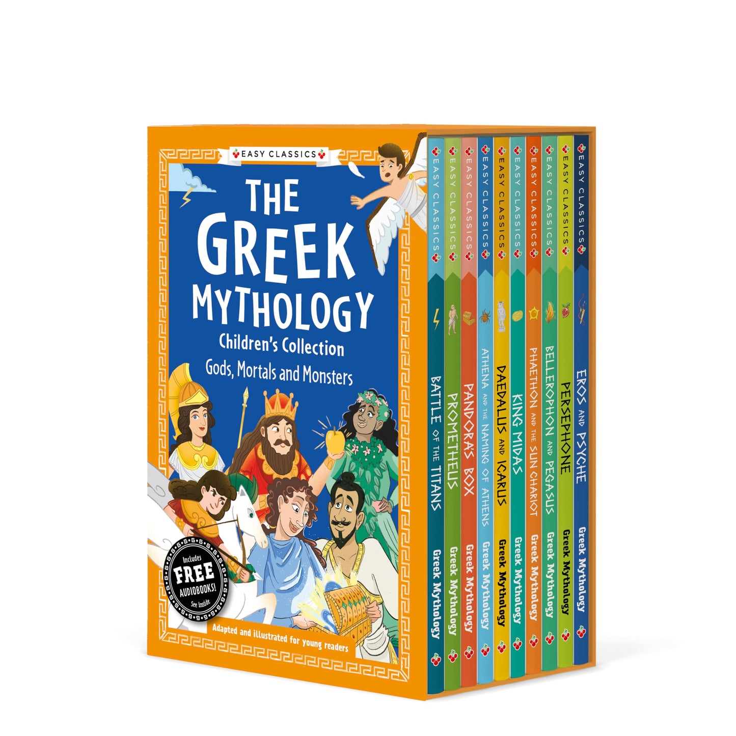 The Greek Mythology Childrens Collection 10 Book Box Set  Gods, Mortals & Monsters: Battle of the Titans, King Midas, Pandora's Box, Athena and the ... many more  Paperback (Easy Read Classics)