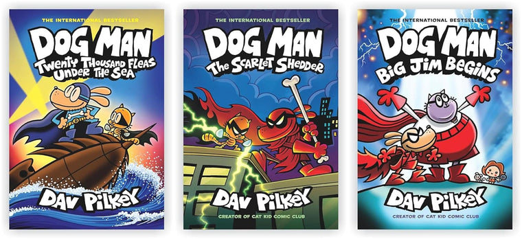 Dog Man Books 11-13 Collection Set by Dav Pilkey, Kids Graphic Novel Series, 3 Book Set (Dog man Series -Comic books)