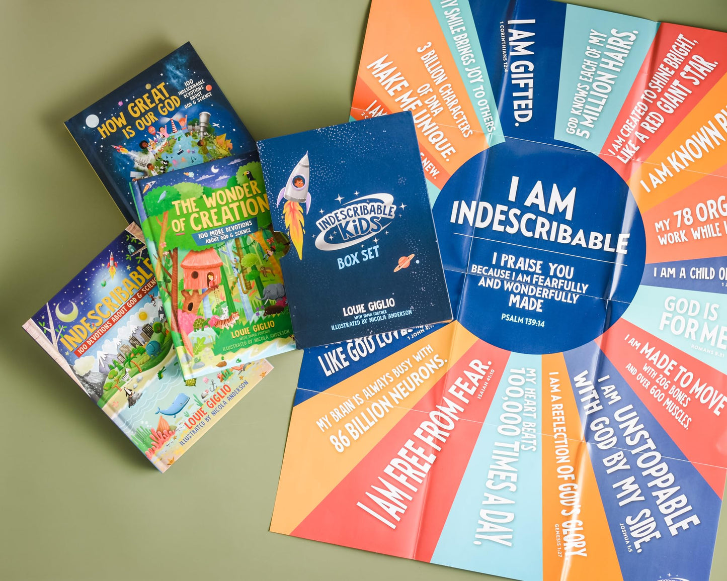Indescribable Kids Box Set with Poster (Indescribable, How Great Is Our God, The Wonder of Creation): Includes 3 Devotionals About God and Science!