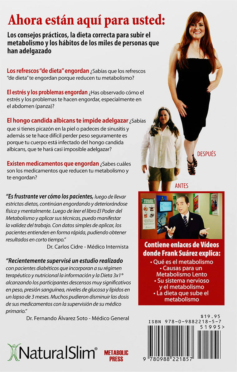 El Poder del Metabolismo (Power of Your Metabolism Spanish Version) (new edition) (Spanish Edition) — back cover