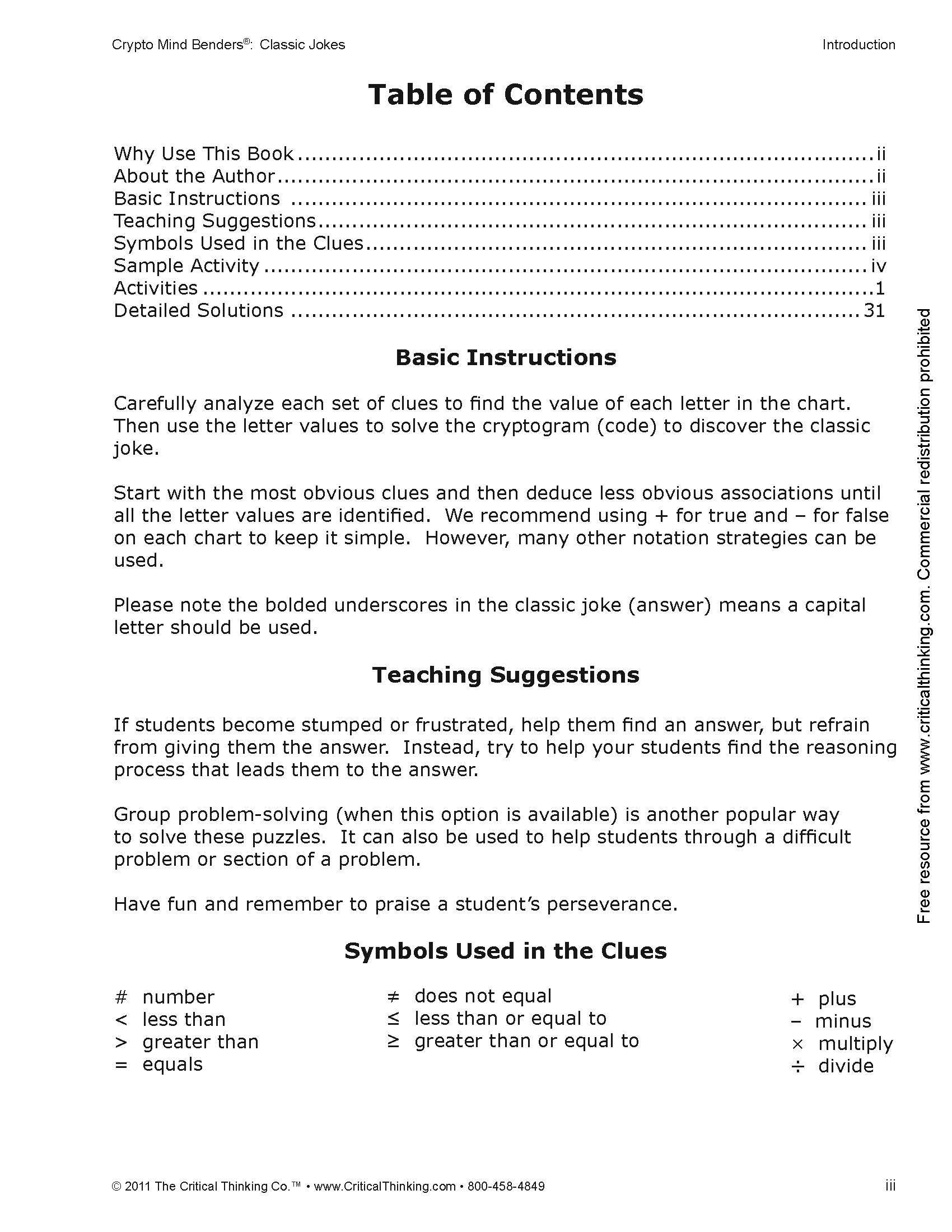 Crypto Mind Benders: Classic Jokes, Grades 3-12+