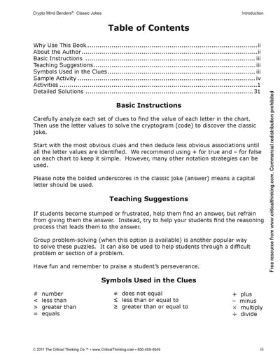 Crypto Mind Benders: Classic Jokes, Grades 3-12+