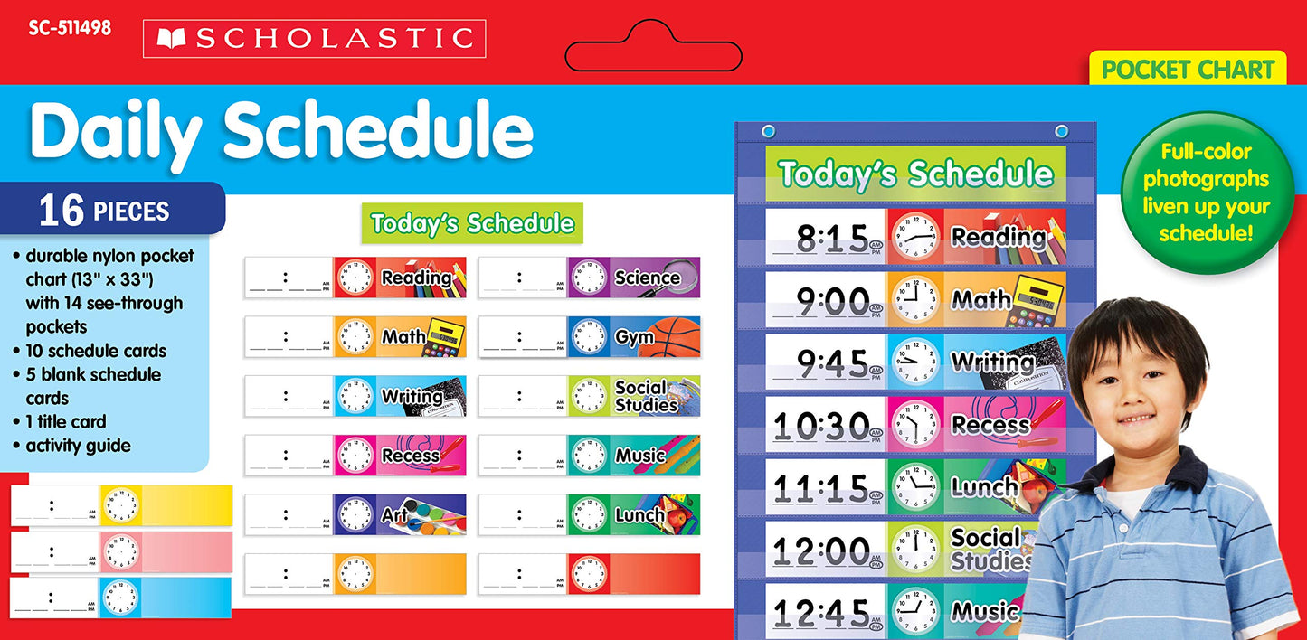 Daily Schedule Pocket Chart, Blue