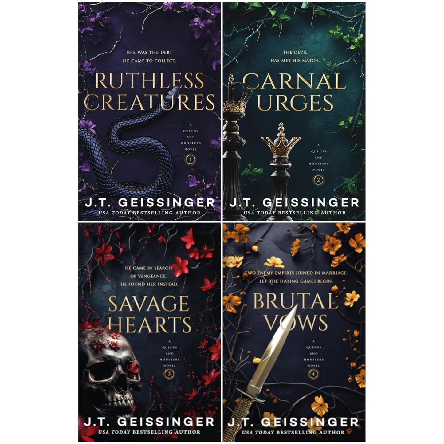 The Queens and Monsters 4 book series by J.T. Geissinger (The Queens and Monsters Series)