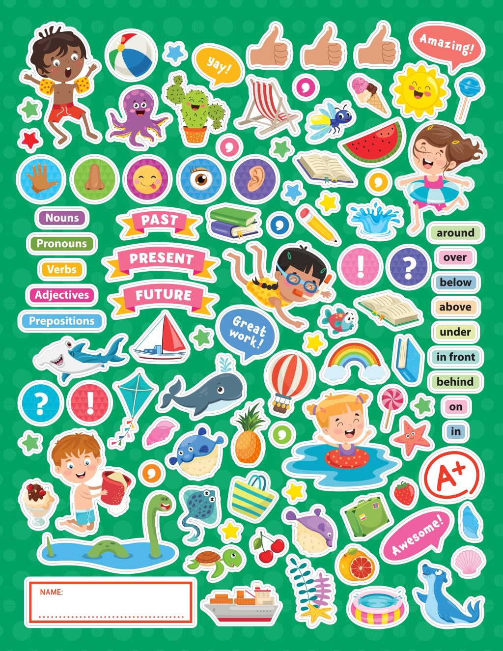 Head Start Writing & Grammar Workbooks: Ages 7-8 - 2nd Grade Prep with Sticker Sheet (Grade 2 Workbook)