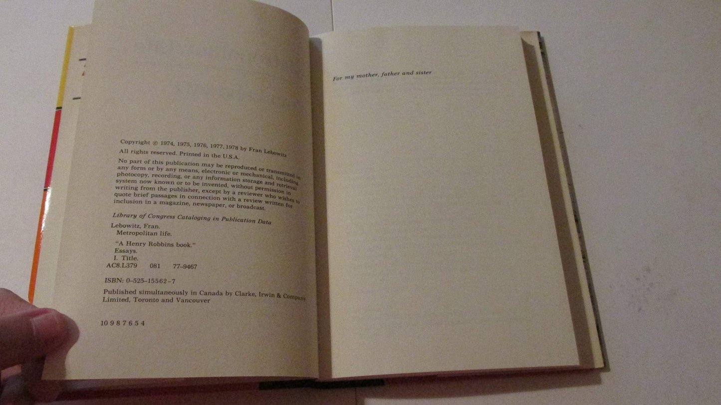 Metropolitan Life by Fran Lebowitz