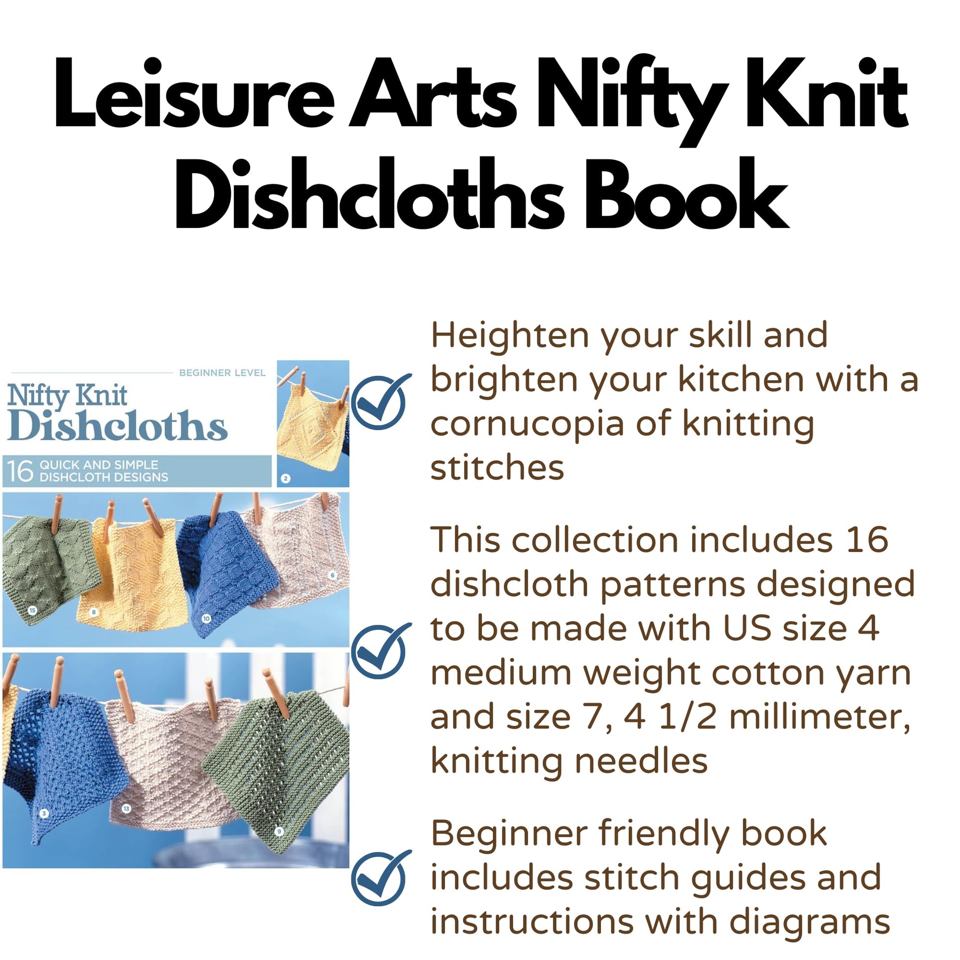 Nifty Knit Dishcloths-Includes 16 Dishcloth Designs Each in One of Four Colors