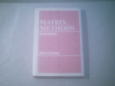 Matrix methods;: An introduction