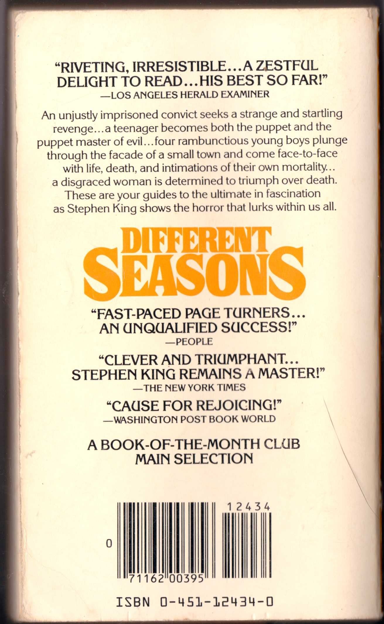 Different Seasons by King, Stephen