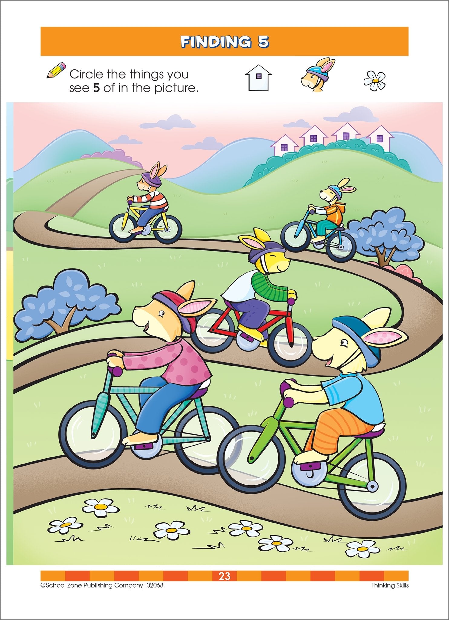 School Zone - Thinking Skills Workbook - 32 Pages, Ages 3 to 5, Preschool, Kindergarten, Observation, Problem-Solving, Picture Puzzles, Sequencing, and More (School Zone Get Ready! Book Series)