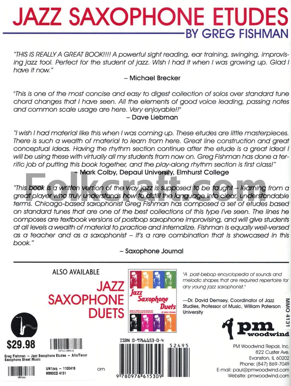 Jazz Saxophone Etudes For Alto & Tenor: Book & Two CD Play-Along Set