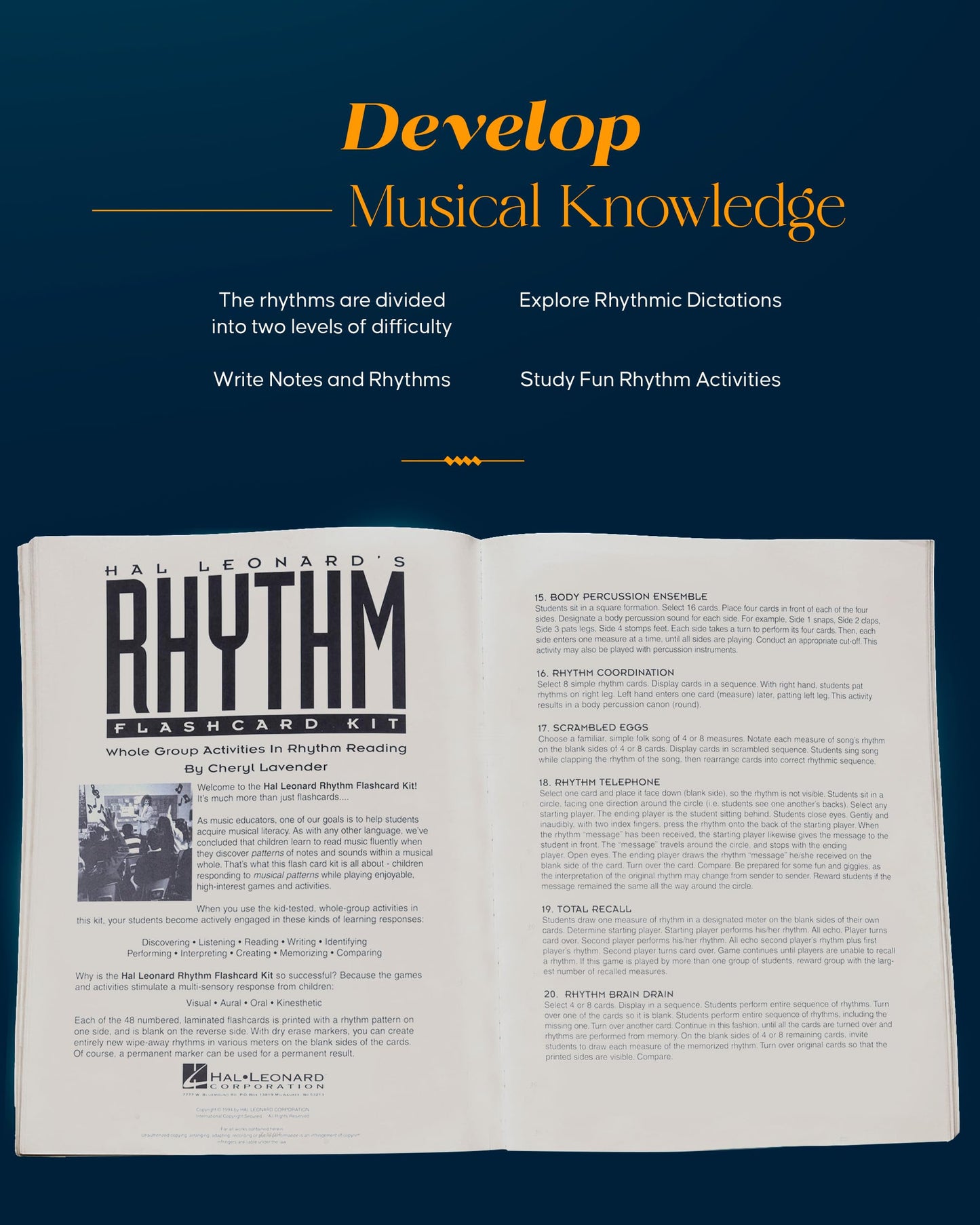 HAL LEONARD'S RHYTHM FLASHCARD KIT - 48 PACK - LAMINATED MUS
