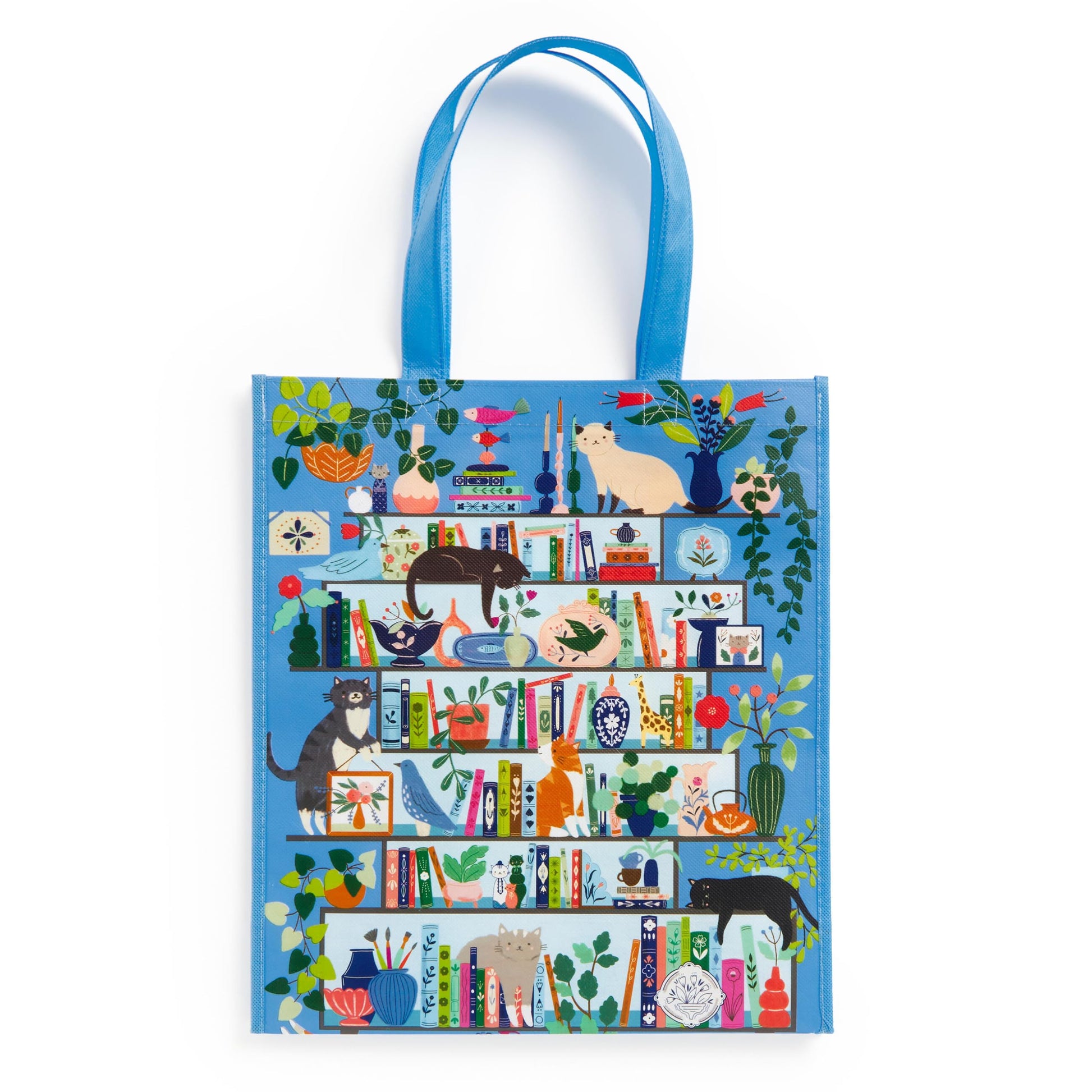 Galison Purrfect Nook Reusable Shopping Bag - Environmentally Friendly Lightweight Reusable Shopping And Grocery Bag