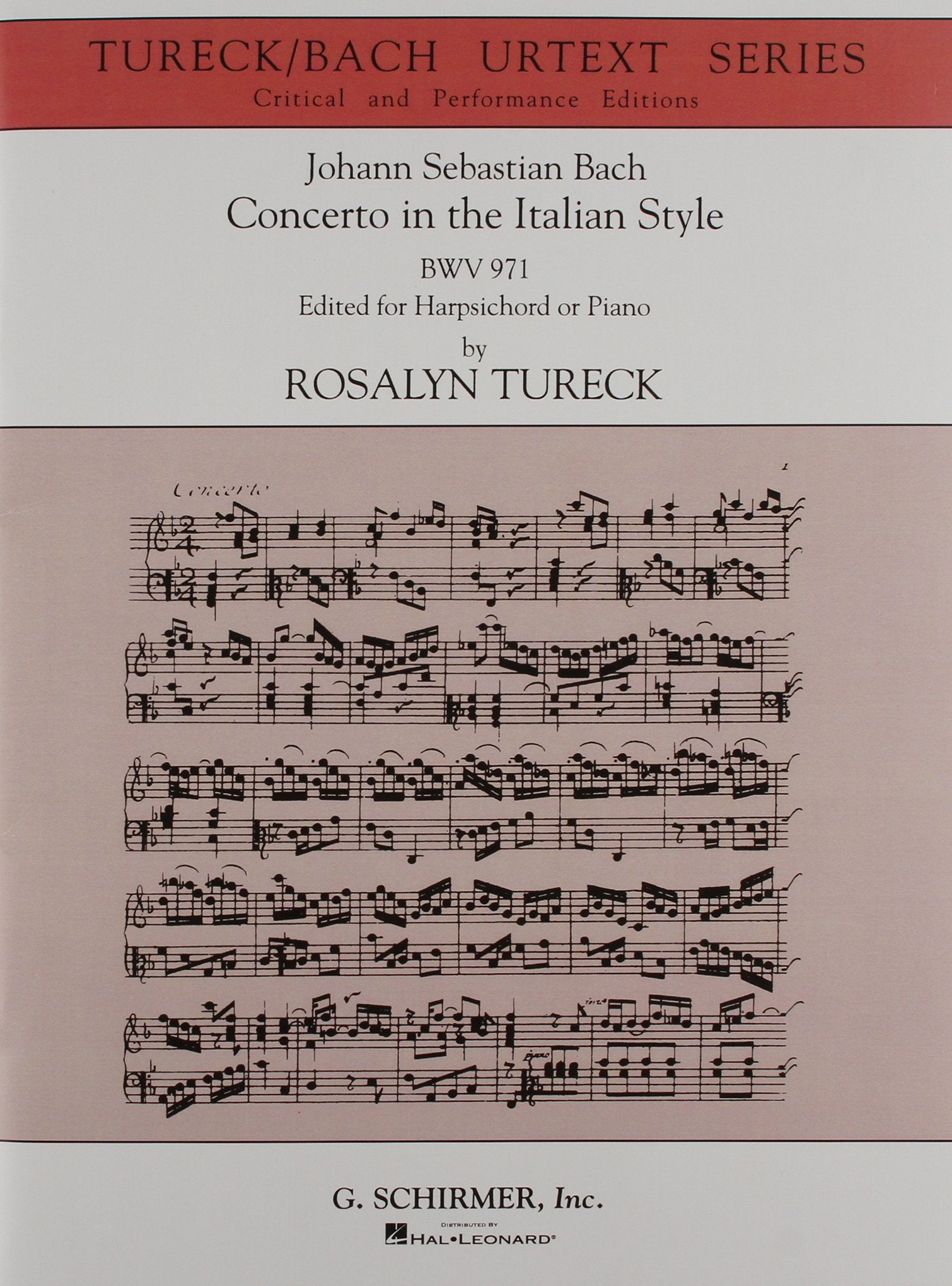 Concerto in the Italian Style (Urtext Edition): Harpsichord or Piano Solo