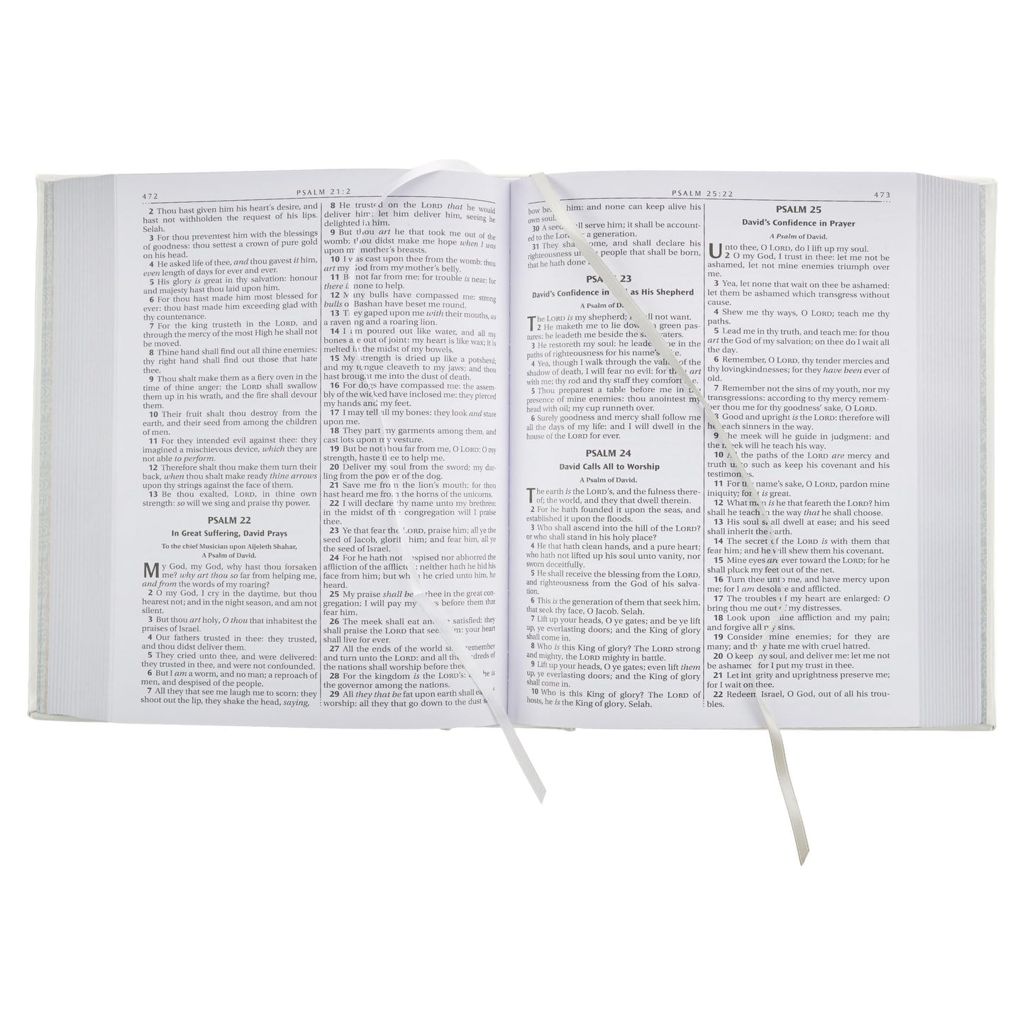 KJV Holy Bible, Classically Illustrated Heirloom Family Bible, Faux Leather Hardcover - Ribbon Markers, King James Version, White/Silver (KJV Family Editions)