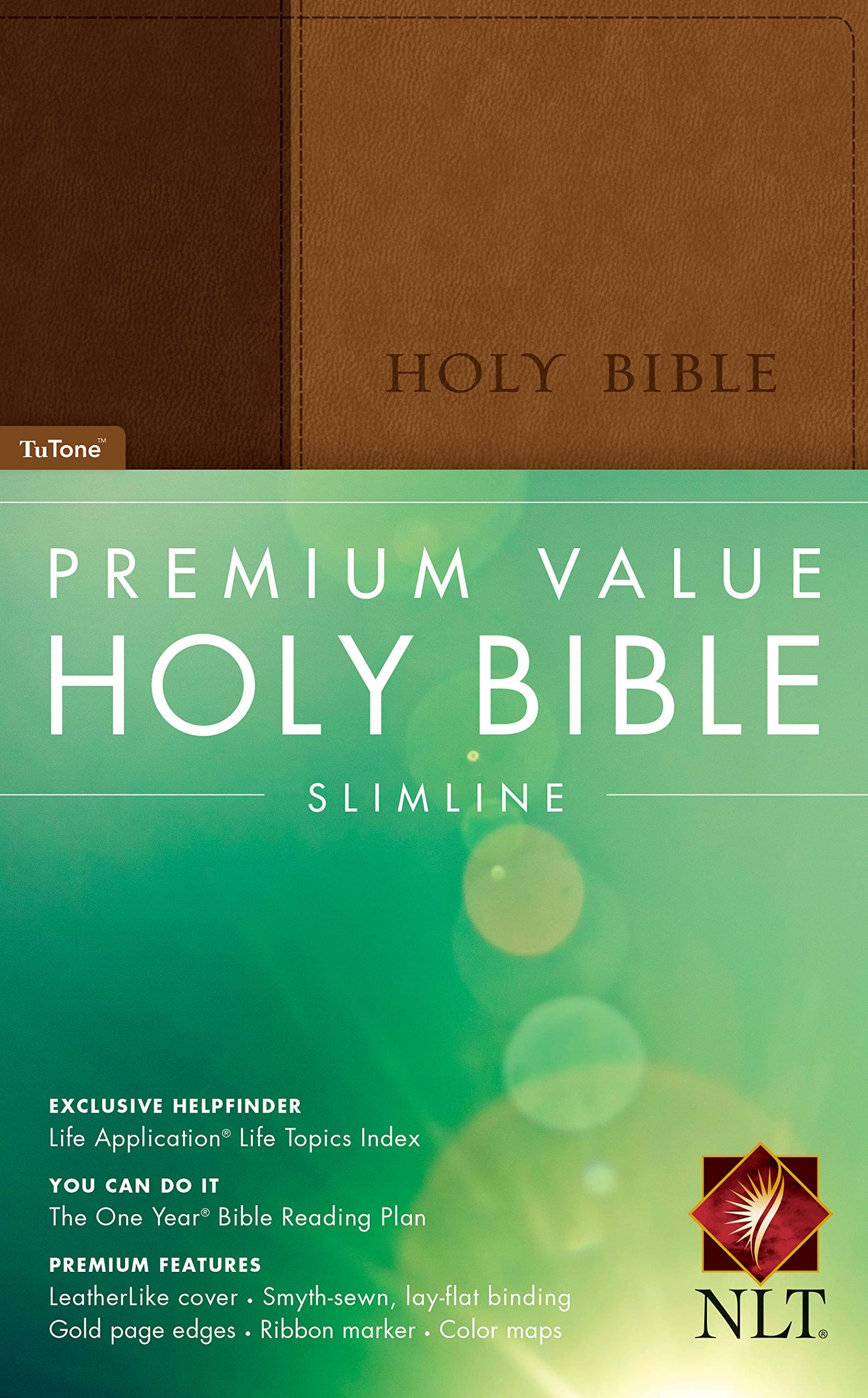 Premium Value Slimline Bible NLT, TuTone (LeatherLike, Brown