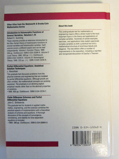 Complex Variables (The Wadsworth and Brooks/Cole Mathematics Series)