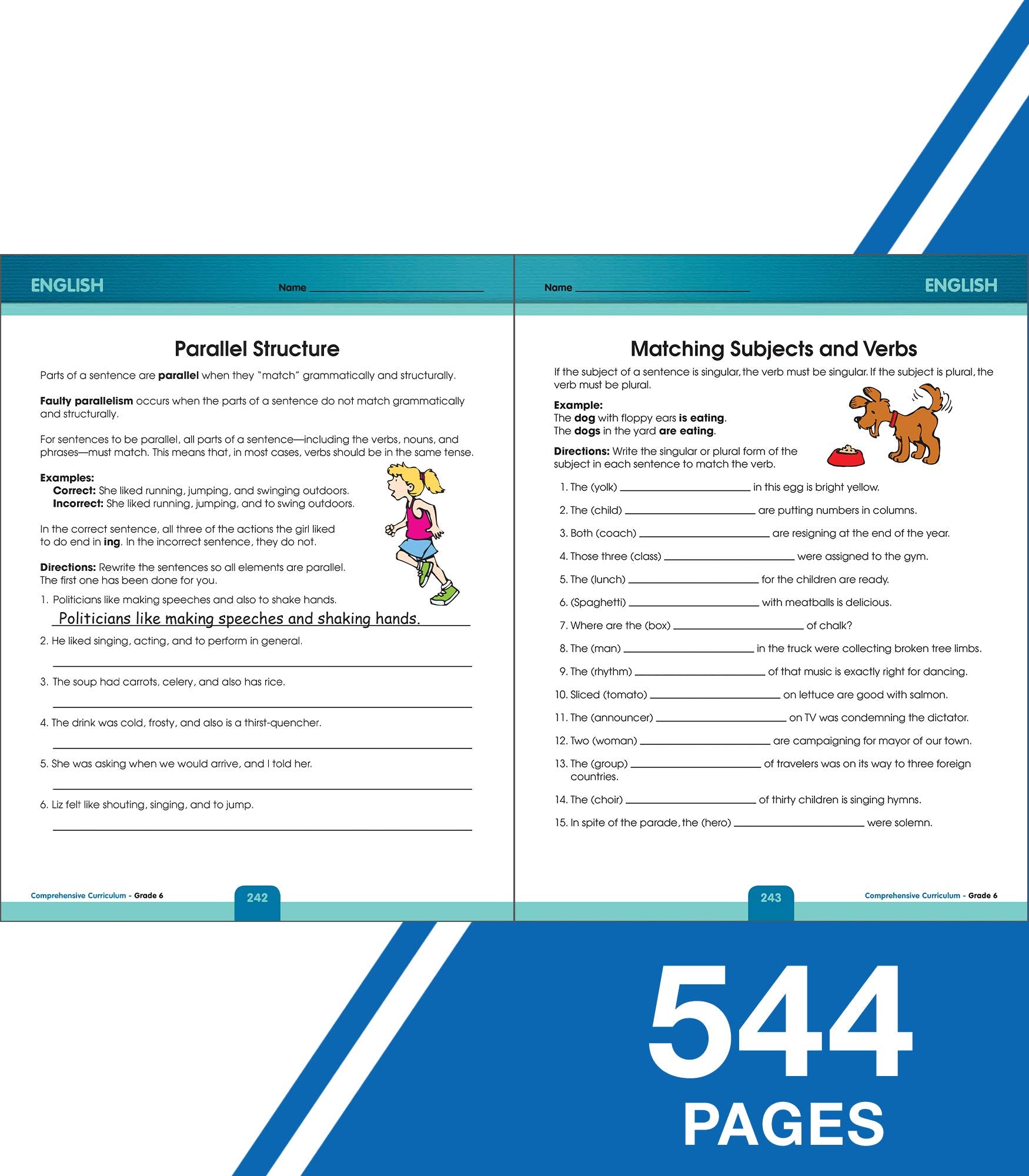 Carson Dellosa Comprehensive Curriculum of Basic Skills 6th Grade Workbooks All Subjects, Reading Comprehension, Language Arts, Grammar, Math, and Writing Practice, Classroom or Homeschool Curriculum