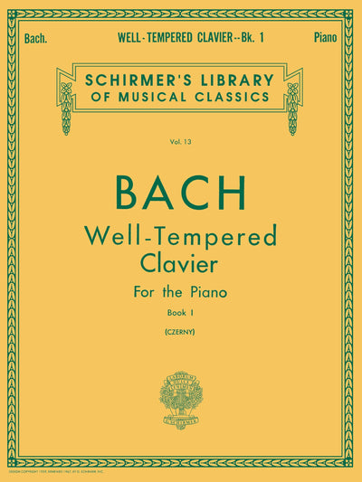 Bach - Well-Tempered Clavier Book 1  Piano Sheet Music  Schirmer Classics Vol. 13  Preludes and Fugues BWV 846-869  Advanced Piano Songbook and Teacher Resource