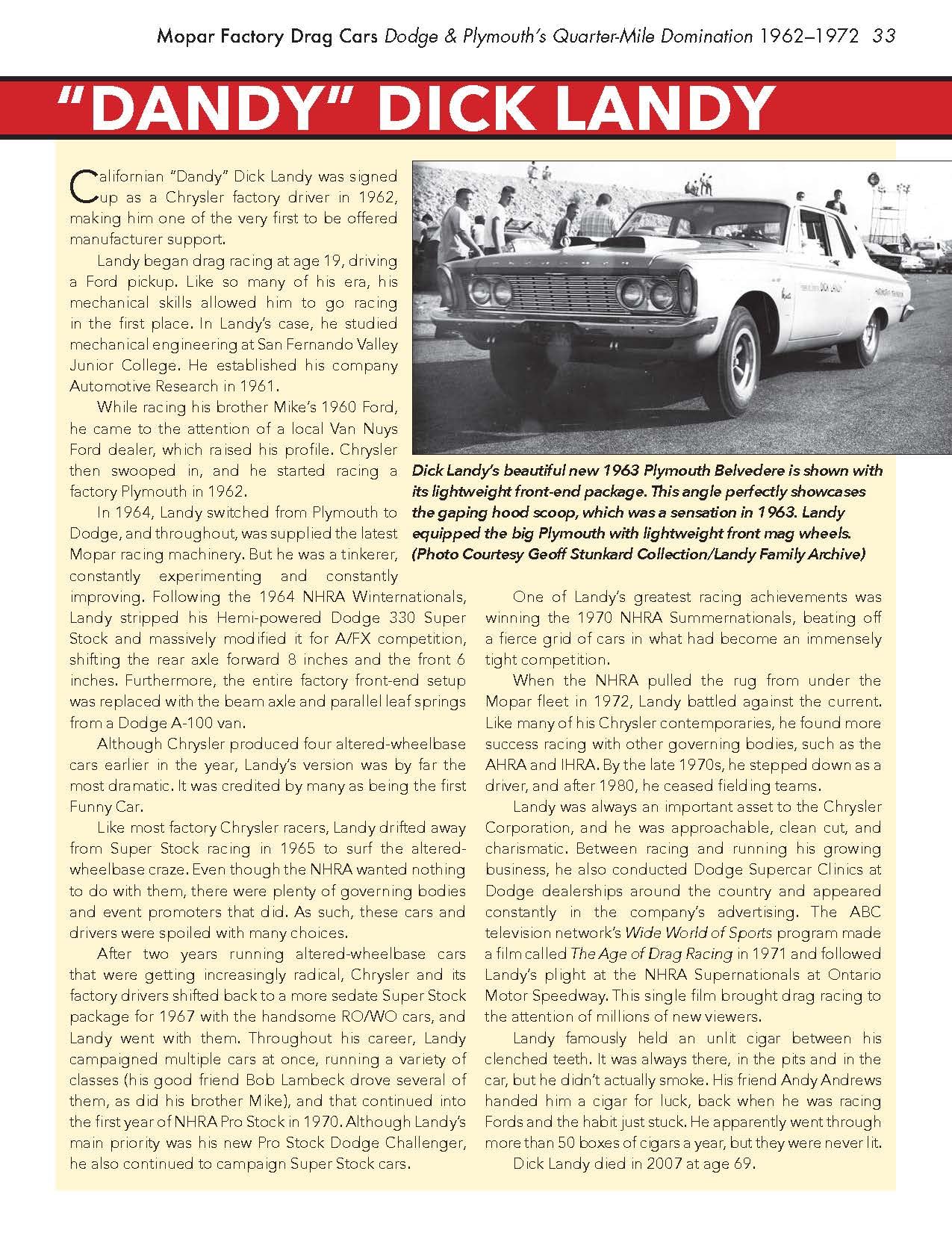 Mopar Factory Drag Cars: Dodge & Plymouth's Quarter-Mile Domination 1962-1972