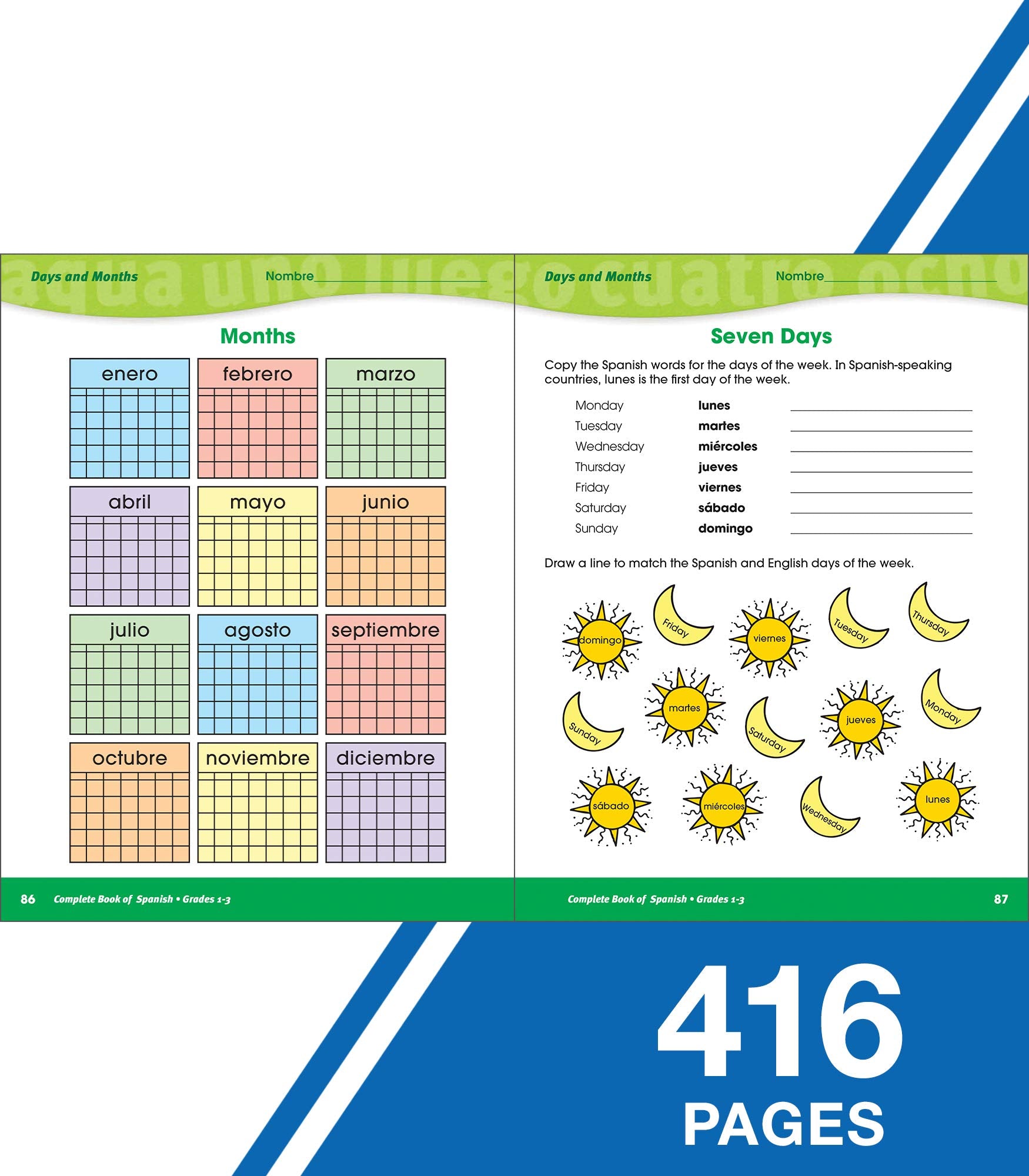 The Complete Book of Spanish Workbook, 1st, 2nd, and 3rd Grade Workbook, Alphabet, Numbers, Parts of Speech. Sight Words, and More Language Learning Activities