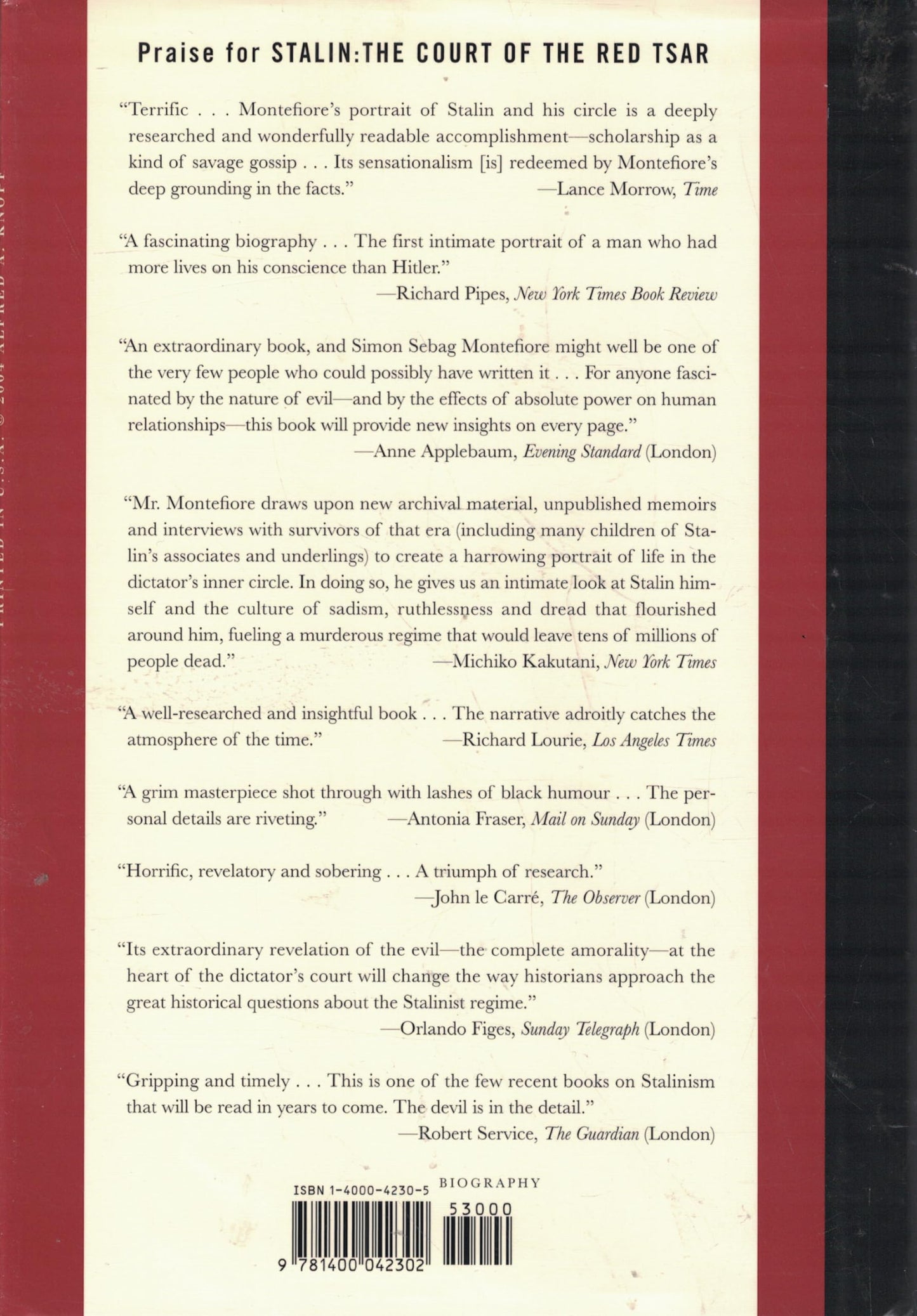 Stalin: The Court of the Red Tsar by Montefiore, Simon Sebag
