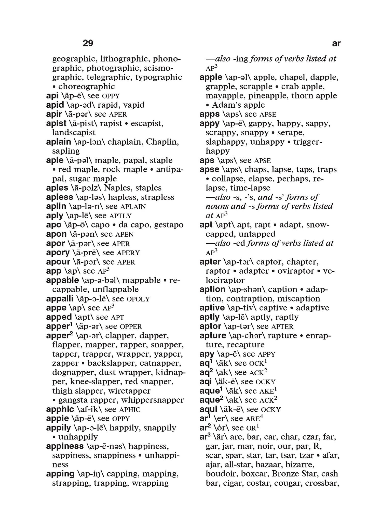 Webster's Rhyming Dictionary, Newest Edition