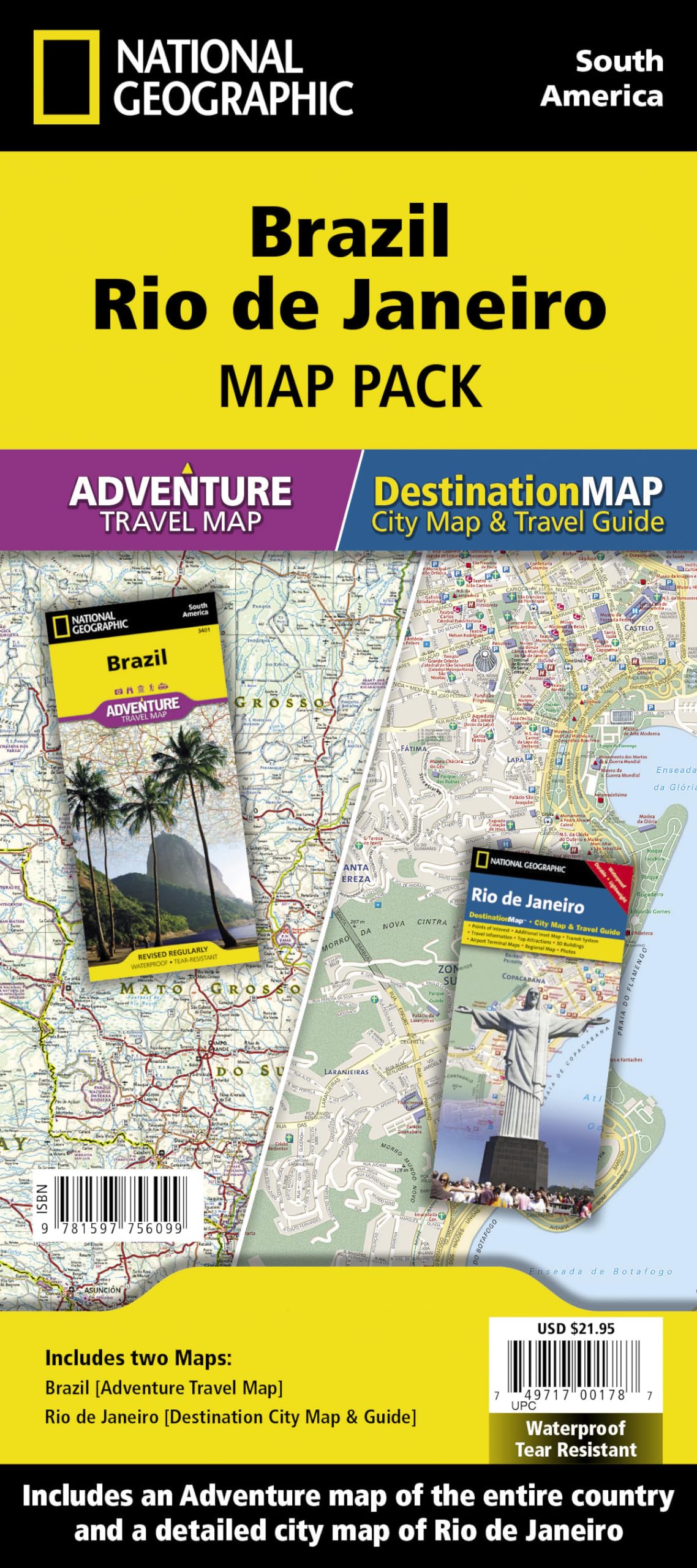 Brazil, Rio de Janeiro [Map Pack Bundle] (National Geographic Adventure Map)