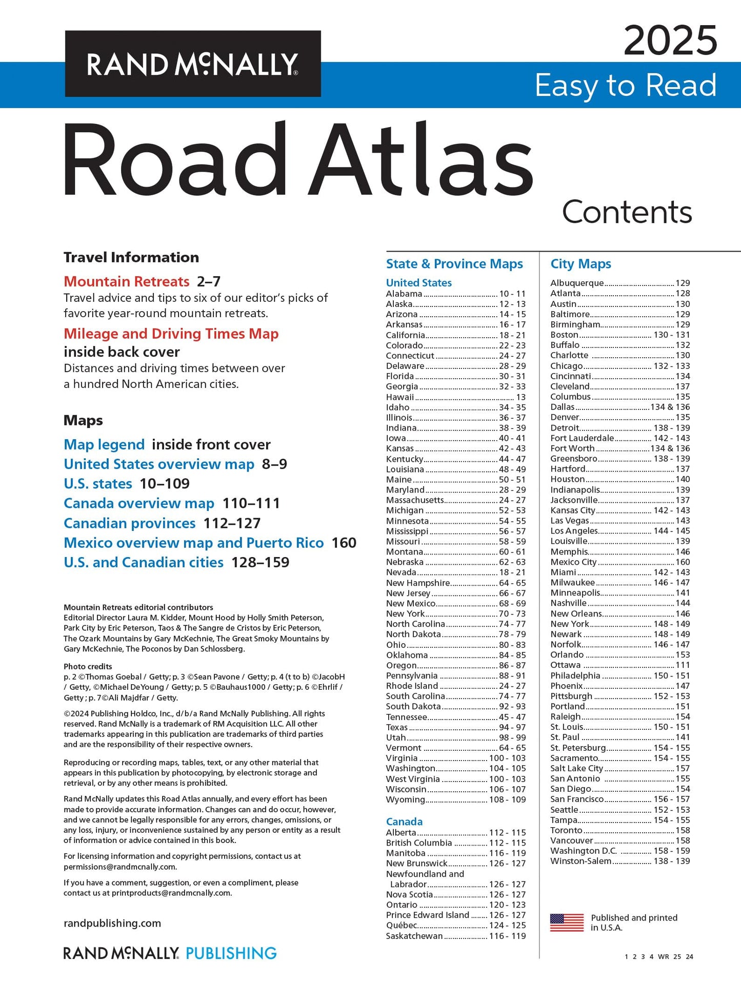 Rand McNally Midsize Easy to Read Road Atlas 2025