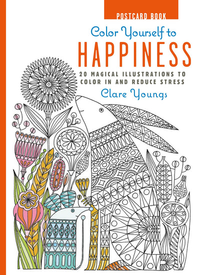 Color Yourself to Happiness Postcard Book: 20 Magical Illustrations to Color In and Reduce Stress