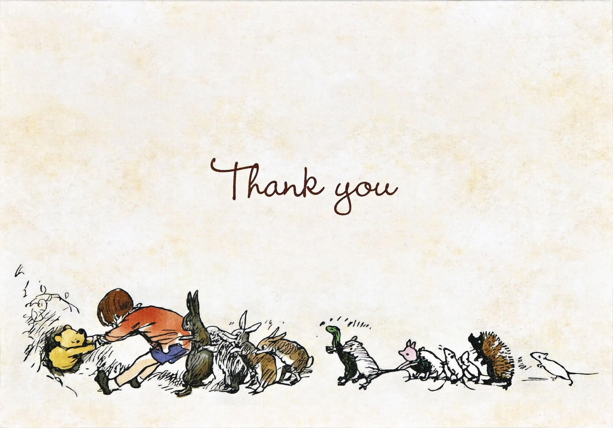 Pooh Bear Thank You Notes (14 Cards, 15 Self-Sealing Envelopes)