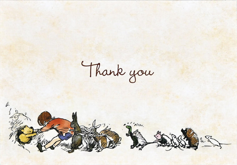 Pooh Bear Thank You Notes (14 Cards, 15 Self-Sealing Envelopes)
