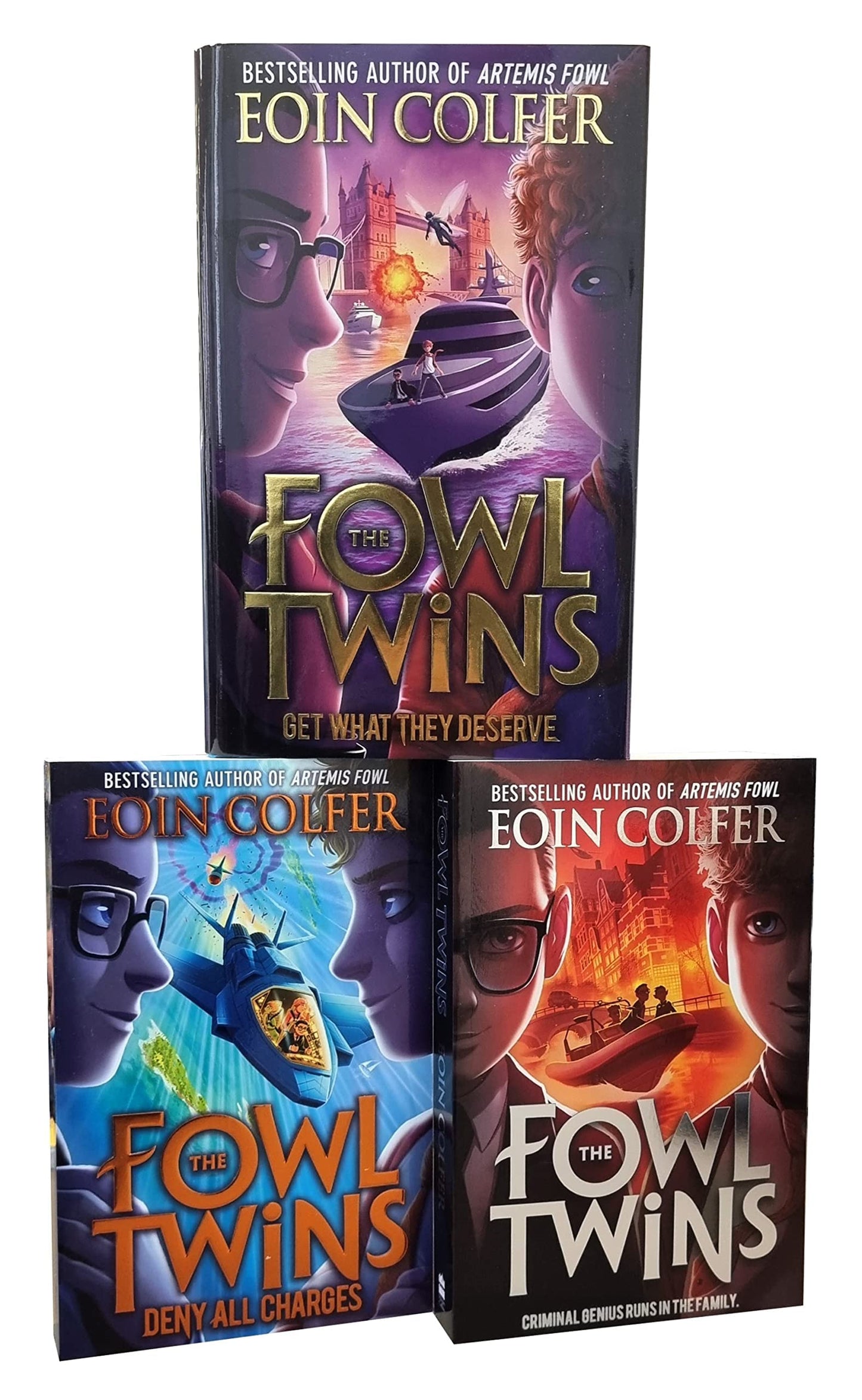 The Fowl Twins Series 3 Books Collection Set By Eoin Colfer (The Fowl Twins, Deny All Charges, Get What They Deserve)