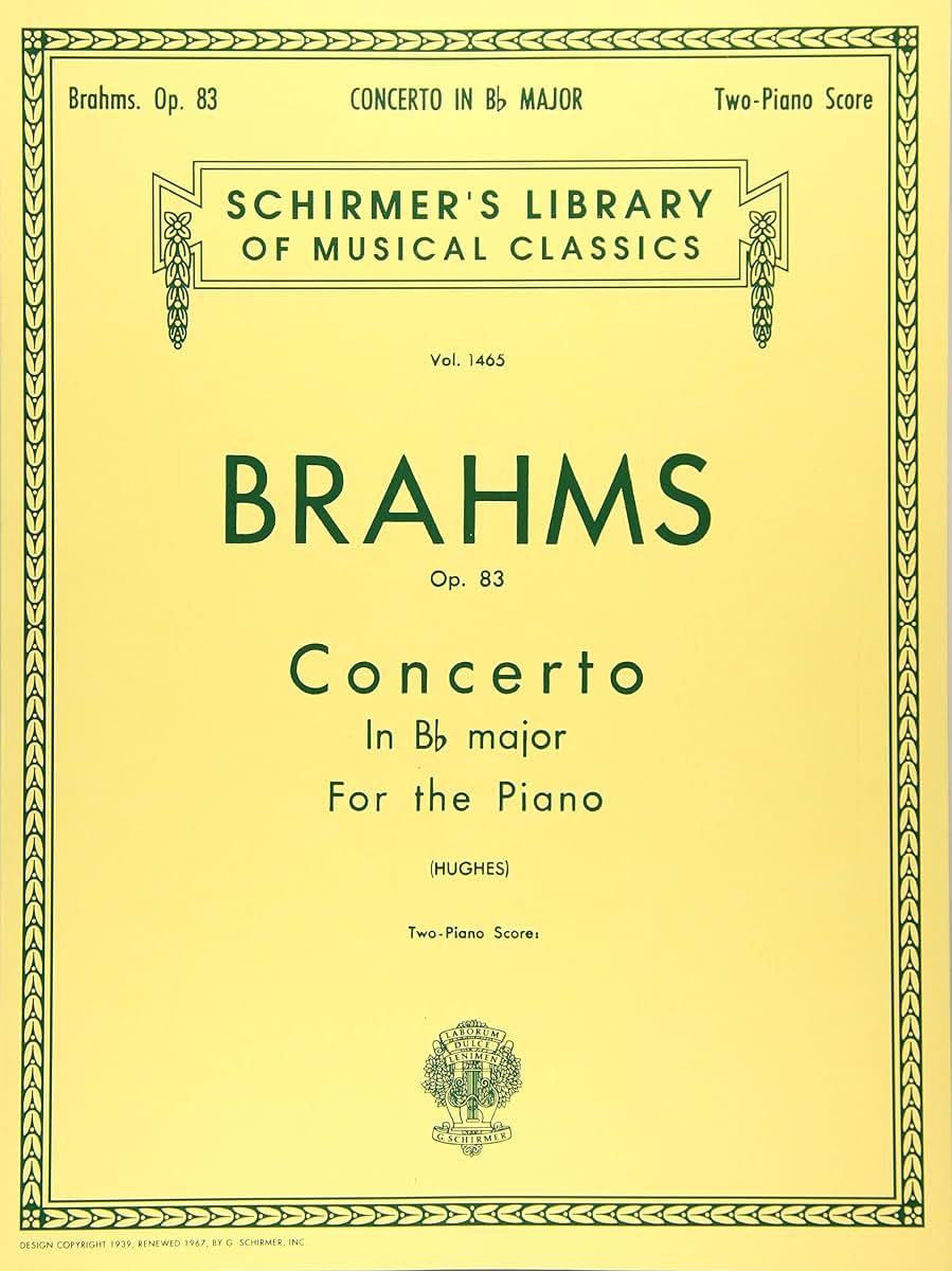 Concerto No. 2 in Bb, Op. 83: Schirmer Library of Classics Volume 1465 Piano Duet (Schirmer's Library of Musical Classics)